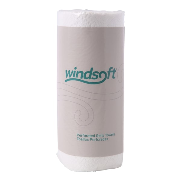 Windsoft Perforated Roll Paper Towels, 2 Ply, 100 Sheets, 74 ft, White WIN1220RL - main